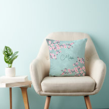 Kirschblüten Türkis Monogramm