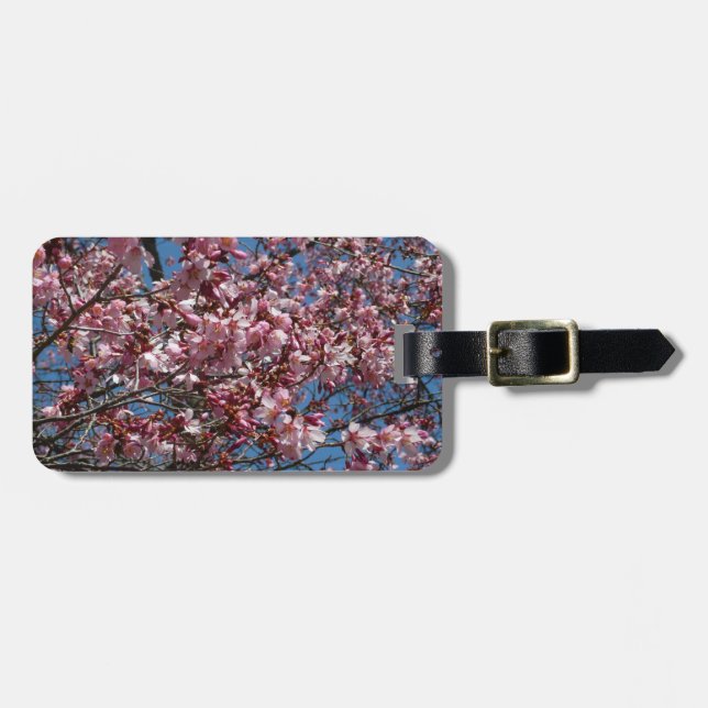 Kirschblüten und Blauer Himmelsblüte Gepäckanhänger (Vorderseite horizontal)