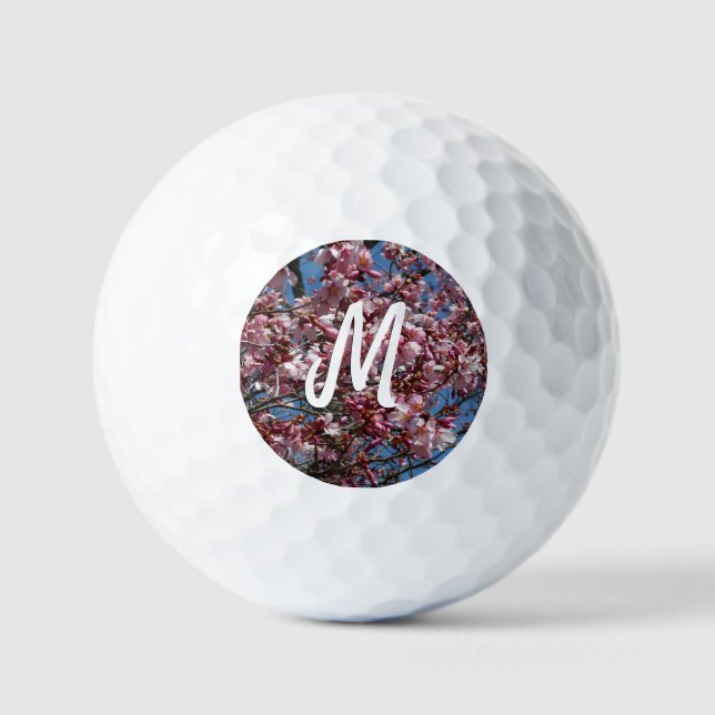 Kirschblüten und Blauer Himmelsblüte Golfball (Vorderseite)
