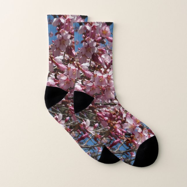 Kirschblüten und Blauer Himmelsblüte Socken (Paar)