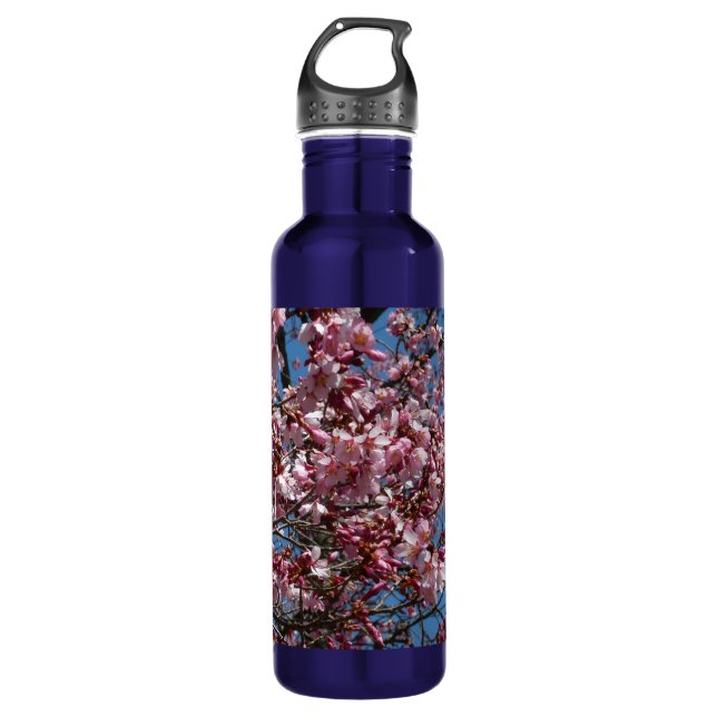 Kirschblüten und Blauer Himmelsblüte Trinkflasche (Vorderseite)