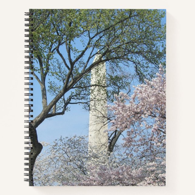 Kirschblüten und das Washington Monument in DC Notizbuch (Vorderseite)