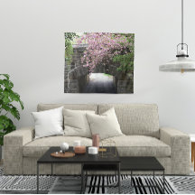 Kirschblüten und Foto der Steinbrücke