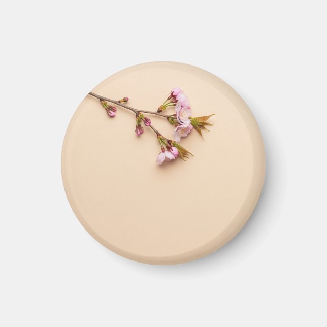Kirschblüten- und Gänseblümchen-Hintergrund Magnet (Vorne)