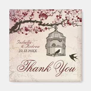 Kirschblüten-und -Liebe-Vögel Magnet