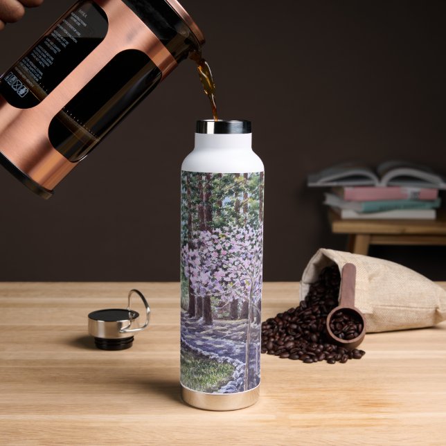 Kirschblüten und Redwoods Trinkflasche (Kaffee (gedreht))