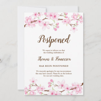 Kirschblüten vertagte Hochzeitsankündigung Einladung