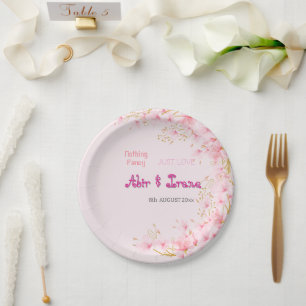 Kirschblüten-Zollrosa Personalisiert Elegant Pappteller