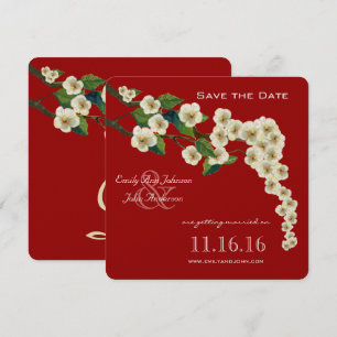 Kirschblüten-Zweig Save the Date Einladung