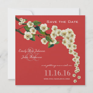 Kirschblüten-Zweig Save-the-Date Einladung