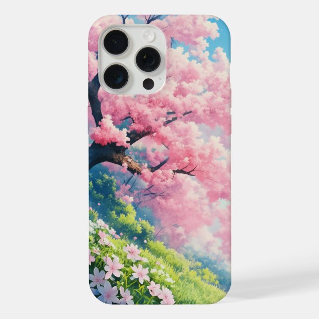 Kirschblütenbaum iPhone Hülle (Rückseite)