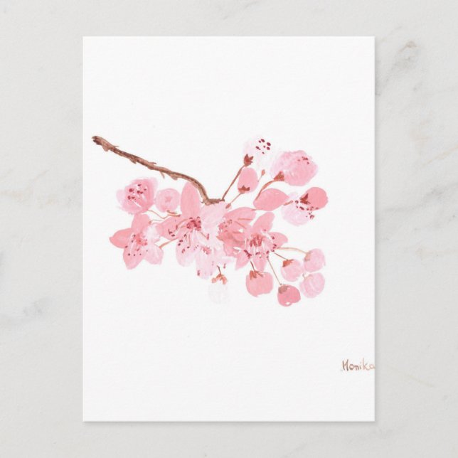 Kirschblütenbaum pink floral eleganter Chic Postkarte (Vorderseite)