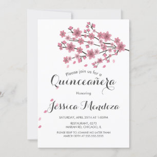 Kirschblütenbaum Quinceañera Sweet 16 Einladung
