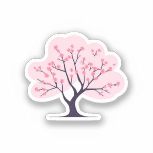 Kirschblütenbaum Rosa Blüten Aufkleber