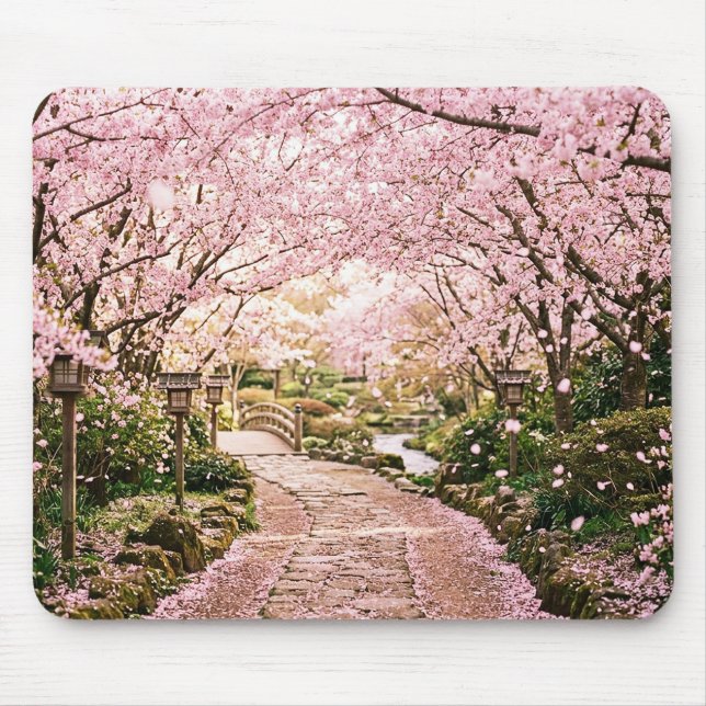 Kirschblütenbäume Mousepad (Vorne)
