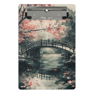 Kirschblütenbrücke Sumi-E-Landschaft (1) Mini Klemmbrett