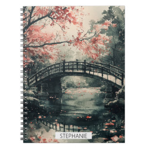 Kirschblütenbrücke Sumi-E Landschaft (1) Notizblock