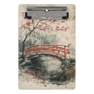 Kirschblütenbrücke Sumi-E Landschaft (2) Mini Klemmbrett