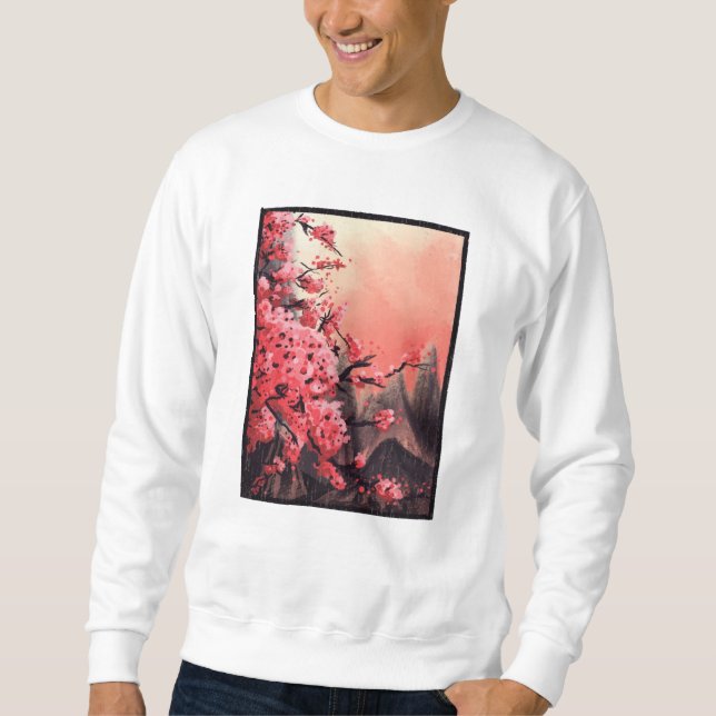 Kirschblütenlandschaft Sweatshirt (Vorderseite)