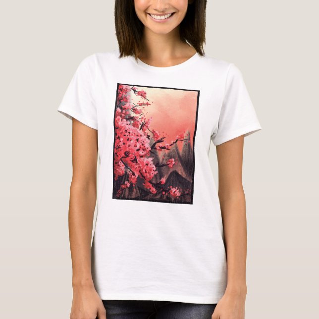 Kirschblütenlandschaft T-Shirt (Vorderseite)