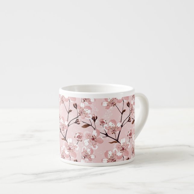 Kirschblütenmuster Espressotasse (Vorderseite Rechts)