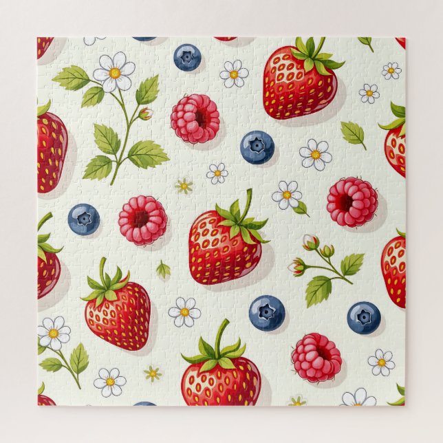 Kirschblütenmuster Frische Sommerfrüchte Puzzle (Vertikal)