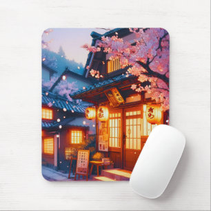 Kirschblütennacht im alten Japan Mousepad