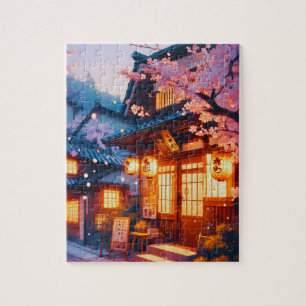 Kirschblütennacht im alten Japan Puzzle