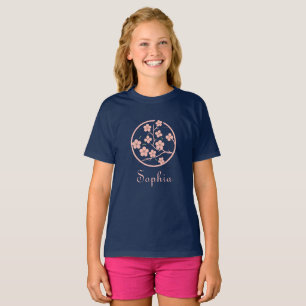 Kirschblütensymbol, Minimalismus, Rosa T-Shirt