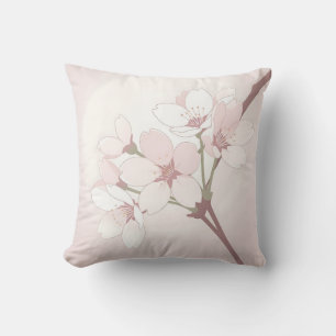 Kirschblütenzweig Soft Minimalist Japanisch  Kissen