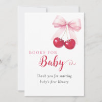 Kirschbücher für Baby-Karte mit rosa Schleife