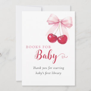 Kirschbücher für Baby-Karte mit rosa Schleife Dankeskarte