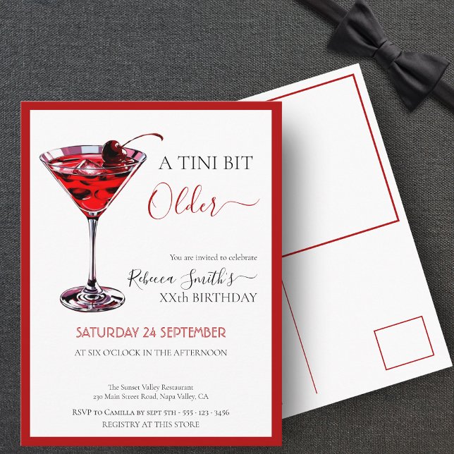 Kirschcocktail Ein bisschen älter, preisgünstiger  Postkarte (Von Creator hochgeladen)