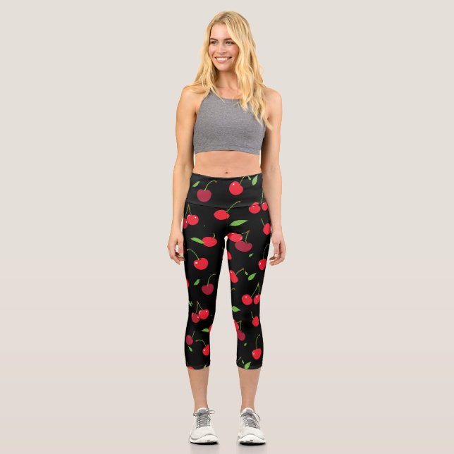 Kirsche 2 capri leggings (Vorderseite)