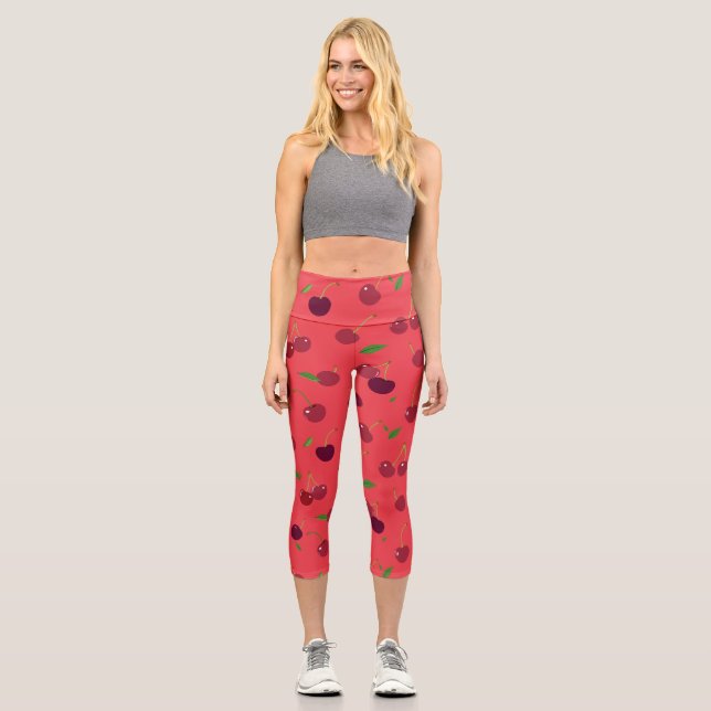 Kirsche 5 capri leggings (Vorderseite)