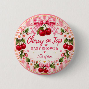 Kirsche auf dem Baby-Shower-Button Button