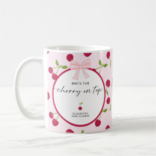 Kirsche auf dem Baby-Shower-Coquette Rosa Süß Kaffeetasse