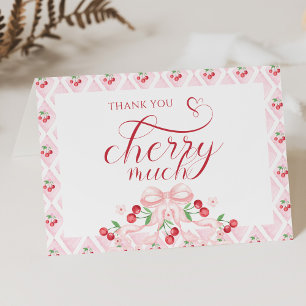 Kirsche auf dem Baby Shower Dankeschön-Karte Dankeskarte