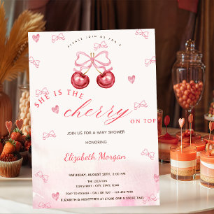 Kirsche auf dem Baby Shower Einladung