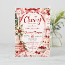 Kirsche auf dem Baby-Shower-Einladung
