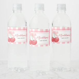 Kirsche auf dem Baby-Shower-Gipfel Wasserflaschenetikett