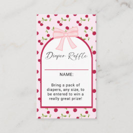 Kirsche auf dem Baby-Shower-Windel-Raffle-Spiel Visitenkarte