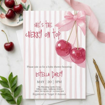 Kirsche auf dem Bow Kirsch-Baby-Shower