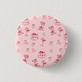 Kirsche auf dem Geburtstagskuchen Button