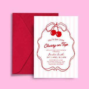 Kirsche auf dem Valentinstag Mädchen Baby-Party Einladung