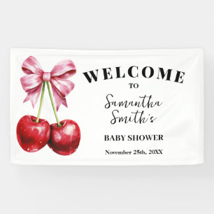 Kirsche auf dem Willkommens-Baby-Shower-Banner Banner