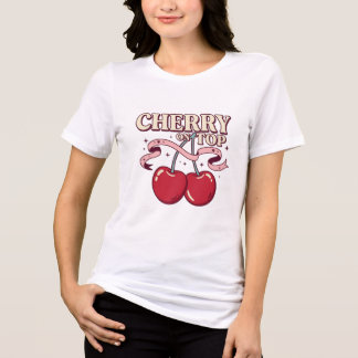 Kirsche auf der Spitze Süße Mädchen T-Shirt Tri-Blend Shirt
