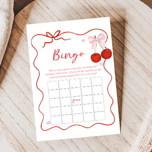 Kirsche auf Rosa Schleife Baby Shower Bingo Spiel