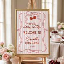 Kirsche auf Rosa Schleife Elegante Streifen Willko