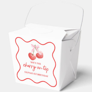 Kirsche auf rosa Schleife preppy Geburtstag Geschenkschachtel